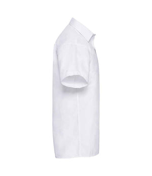 Russell Collection Short Sleeve Easy Care Poplin Shirt White