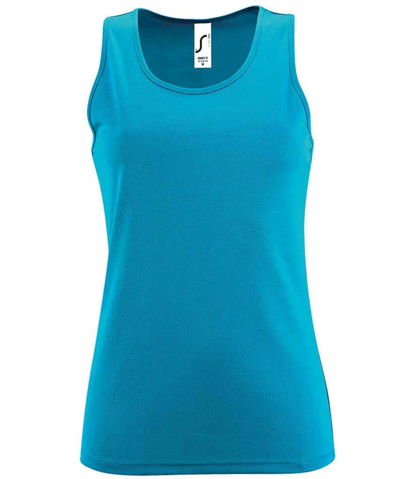 SOL'S Ladies Sporty Performance Tank Top Aqua