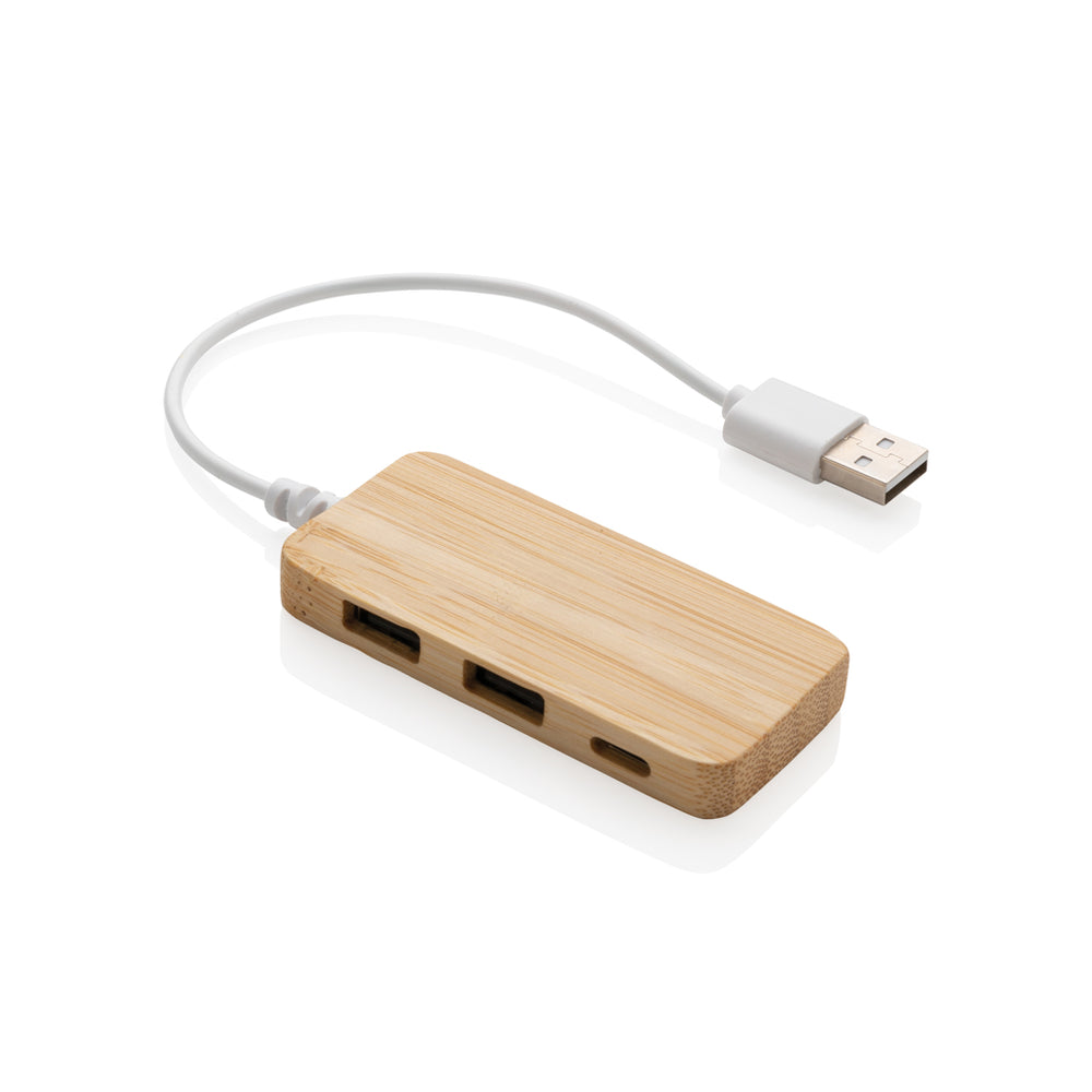 Branded Bamboo hub with Type-C