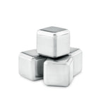 Branded Set of 4 SS ice cubes in pouch