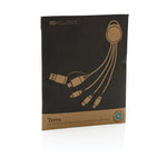 Branded Terra RCS recycled aluminium 6-in-1 charging cable