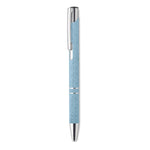 Wheat Straw/ABS push type pen with Rings in blue