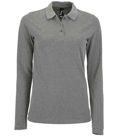 Branded SOL'S Ladies Perfect Long Sleeve Piqué Polo Shirt