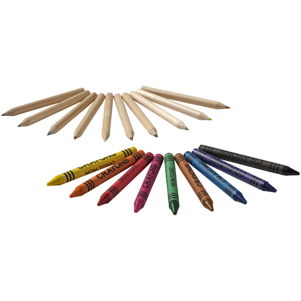 Branded Lucky 19-piece coloured pencil and crayon set
