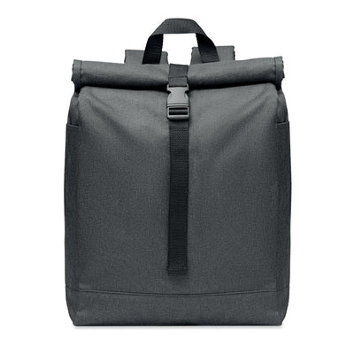 Branded 600D RPET 2 tone roll top backpack