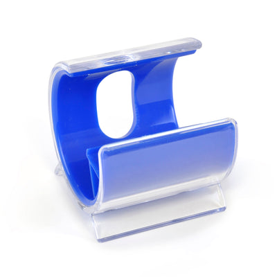 Branded Turbo Desk Phone Holder. Solid Colour Inner Plastic + Clear Cover