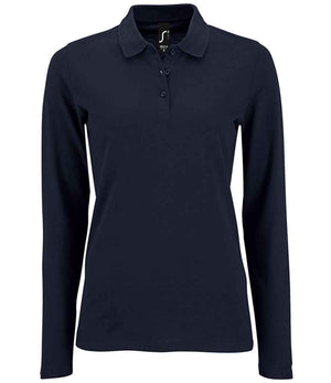 SOL'S Ladies Perfect Long Sleeve Piqué Polo Shirt French Navy