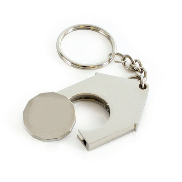 Branded House Shape Trolley Coin Keyring
