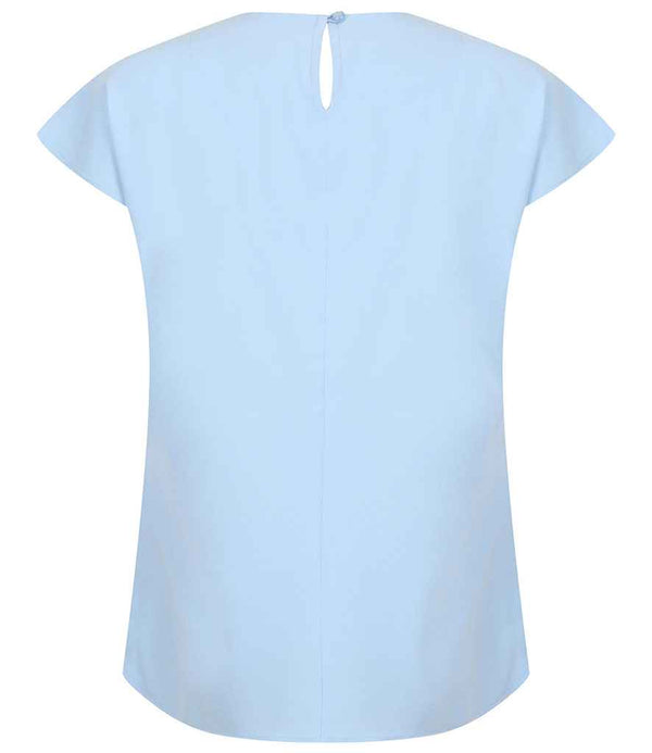 Henbury Ladies Pleat Front Short Sleeve Blouse