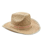 Branded Natural straw cowboy hat