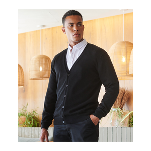 Henbury Lightweight Cotton Acrylic V Neck Cardigan