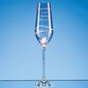 Single Pink Diamante Champagne Flute with Spiral Design Cutting
