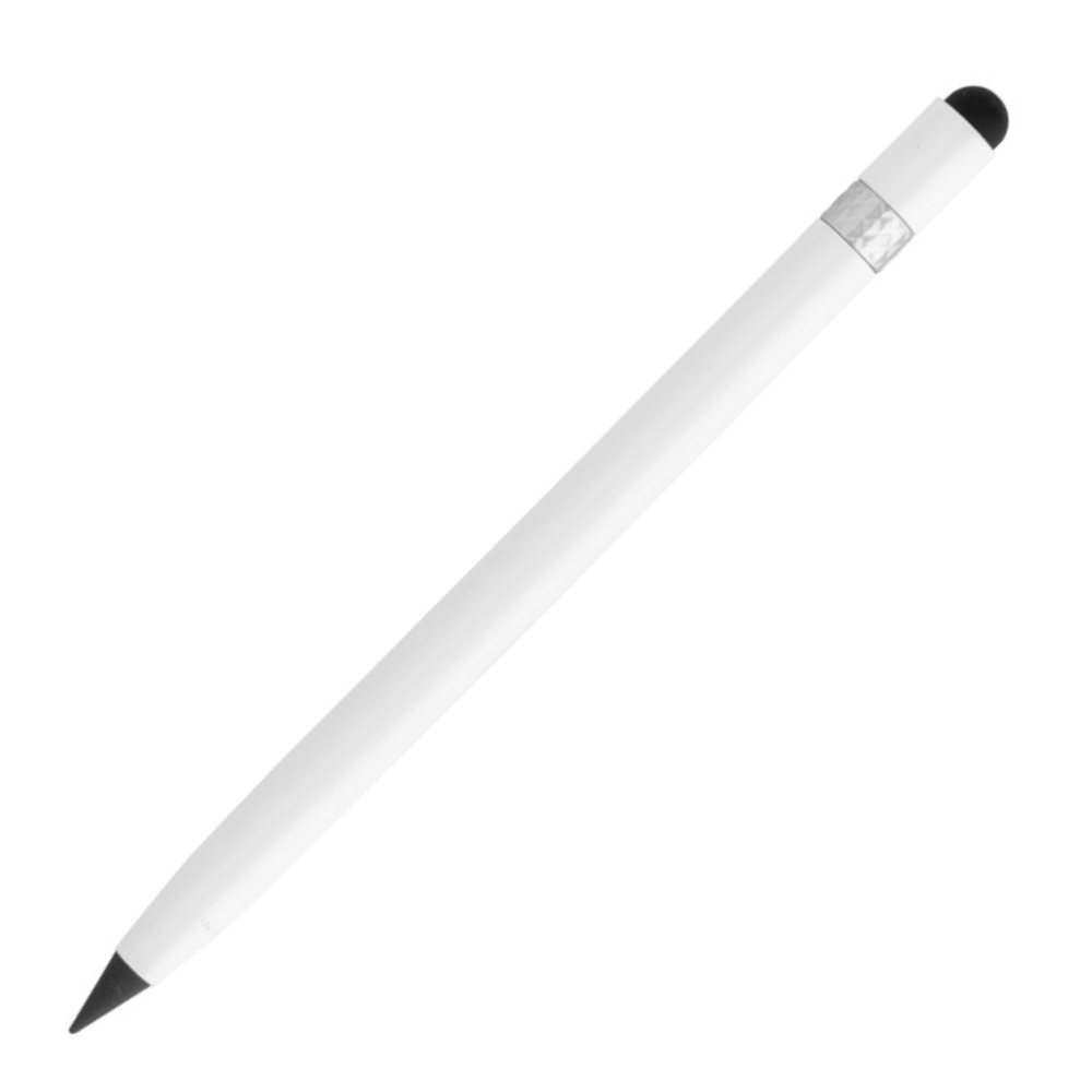 Aluminum inkless pen with eraser