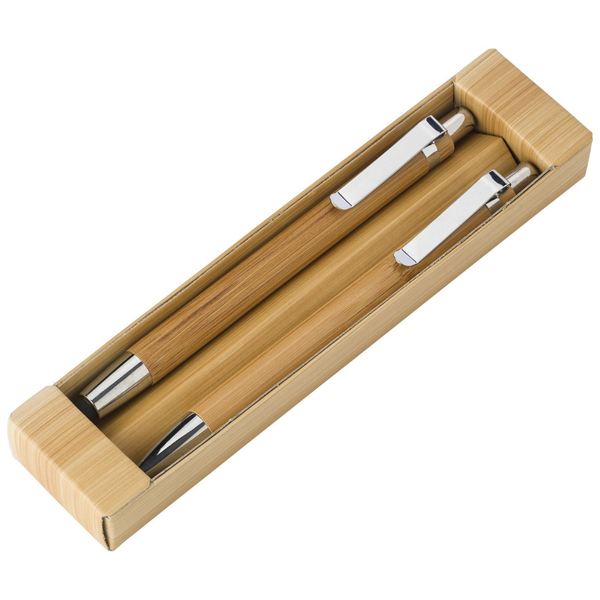 Branded Plaster Bamboo pen & pencil set