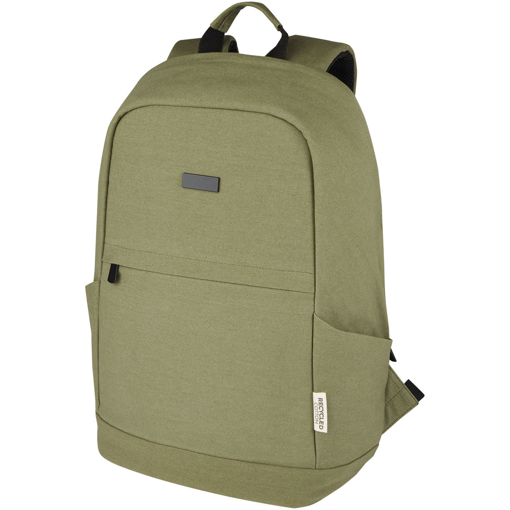 Branded Joey 15.6" GRS recycled canvas anti-theft laptop backpack 18L