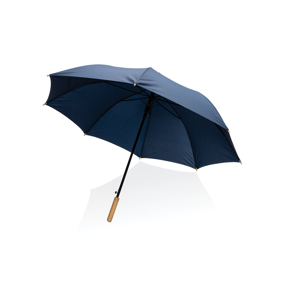 Branded 27" Impact AWARE™ RPET 190T auto open bamboo umbrella