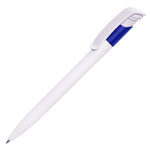 KODA ball pen WHITE barrel with blue trim