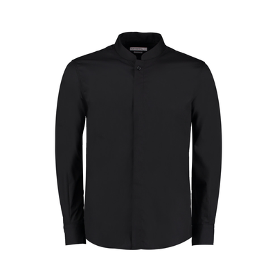 Kustom Kit Long Sleeve Tailored Mandarin Collar Shirt