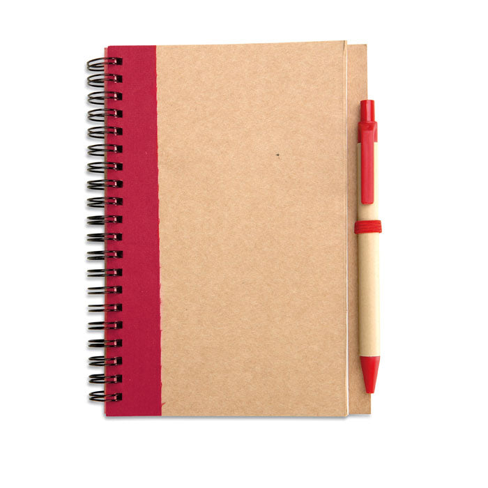 Branded B6 recycled notebook with pen