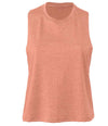 Bella Ladies Racer Back Cropped Tank Top Heather Sunset