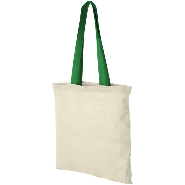 Nevada 100 g/m² cotton tote bag coloured handles 7L | Branded Tote Bag