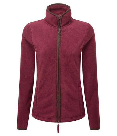 Premier Ladies Artisan Fleece Jacket Burgundy/Brown