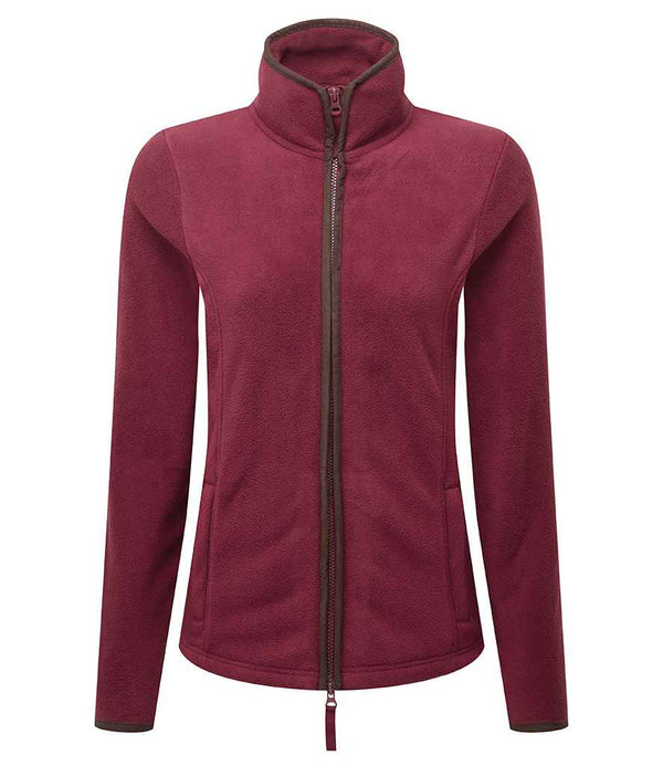 Premier Ladies Artisan Fleece Jacket Burgundy/Brown