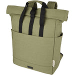 Branded Joey 15” GRS recycled canvas rolltop laptop backpack 15L
