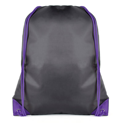 Black 210D Polyester drawstring rucksack