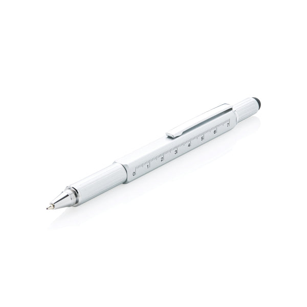 Branded 5-in-1 aluminium toolpen
