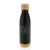 Vacuum stainless steel bottle with bamboo lid and bottom