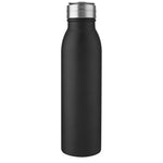Branded Harper 700 ml stainless steel water bottle with metal loop