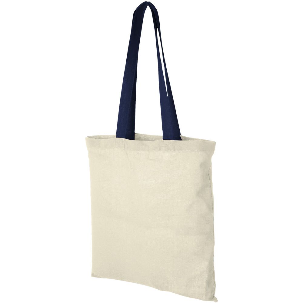 Branded Nevada 100 g/m² cotton tote bag coloured handles 7L