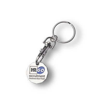 Branded Trolley Coin Keyring - Enamelled
