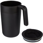 Branded Nordia 400 ml double-wall recycled mug