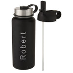Branded Supra 1 L copper vacuum insulated sport bottle with 2 lids