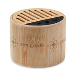 Round bamboo wireless speaker