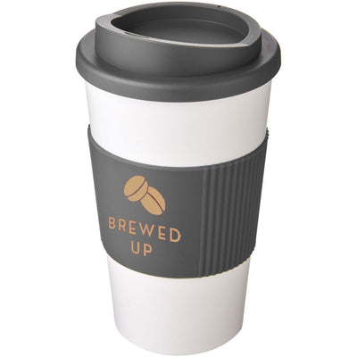 Branded Americano® 350 ml insulated tumbler with grip