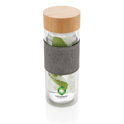 Branded Impact double wall borosilicate glass bottle