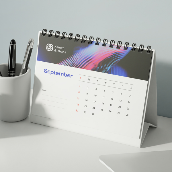 Branded A5 Desk Calendar