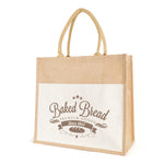 Eldon Laminated Jute Bag with padded handles and front cotton pocket