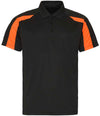 AWDis Cool Contrast Polo Shirt Jet Black/Electric Orange