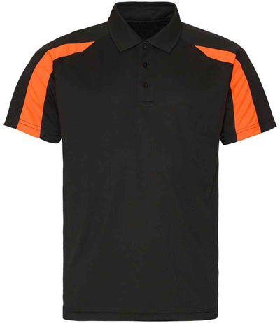 AWDis Cool Contrast Polo Shirt Jet Black/Electric Orange
