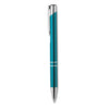 Push button pen with black ink in turquoise