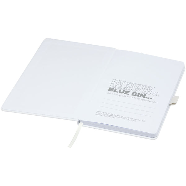 Branded Honua A5 recycled paper notebook with recycled PET cover