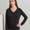 Premier Ladies Knitted Cotton Acrylic V Neck Sweater
