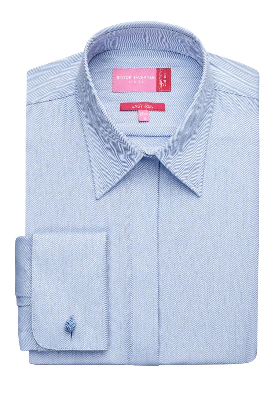 Branded Brook Taverner Villeta Blouse Cotton Herringbone