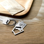 Branded Metal key ring house shape