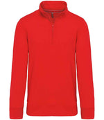 Kariban Zip Neck Sweatshirt Red
