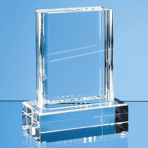 Branded 12.5cm Optical Crystal Book Award